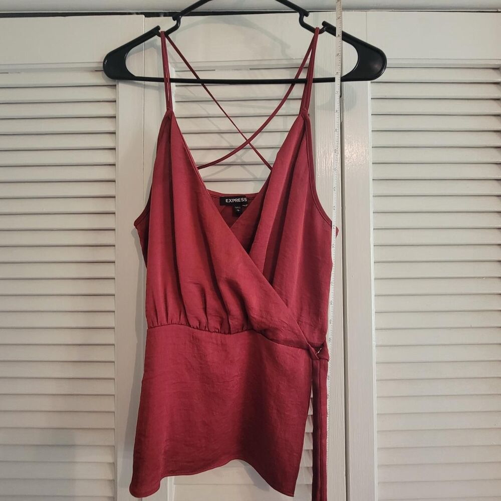 Express Women's Red and Burgundy Cami